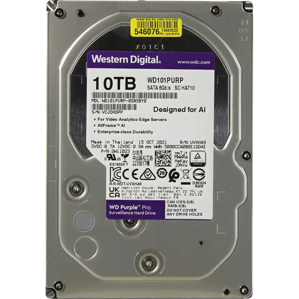  10Tb Western Digital WD101PURP-1