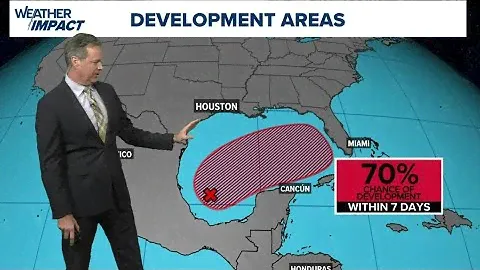 Tropical update: Area in Gulf now has 70% chance for development