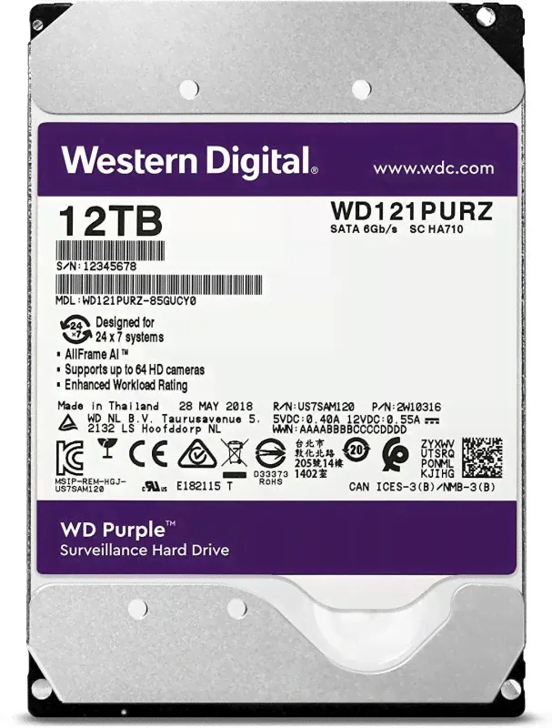 HDD 12 Тб Western Digital Purple (WD121PURZ, жесткий диск) в Краснодаре