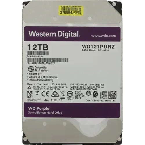 Western Digital 12 ТБ Внутренний жесткий диск WD121PURZ (WD121PURZ)