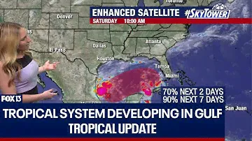 Tropical system developing in Gulf