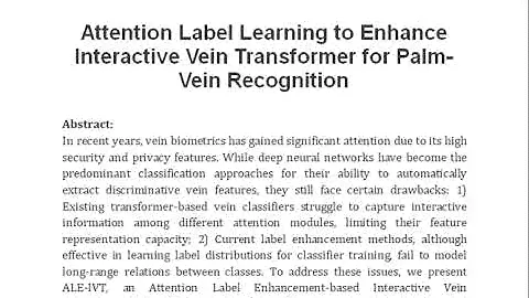 Attention Label Learning to Enhance Interactive Vein Transformer for Palm Vein Recognition