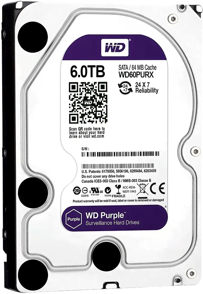 Жесткий диск 6Tb SATA-III Western Digital Purple (WD60PURX)