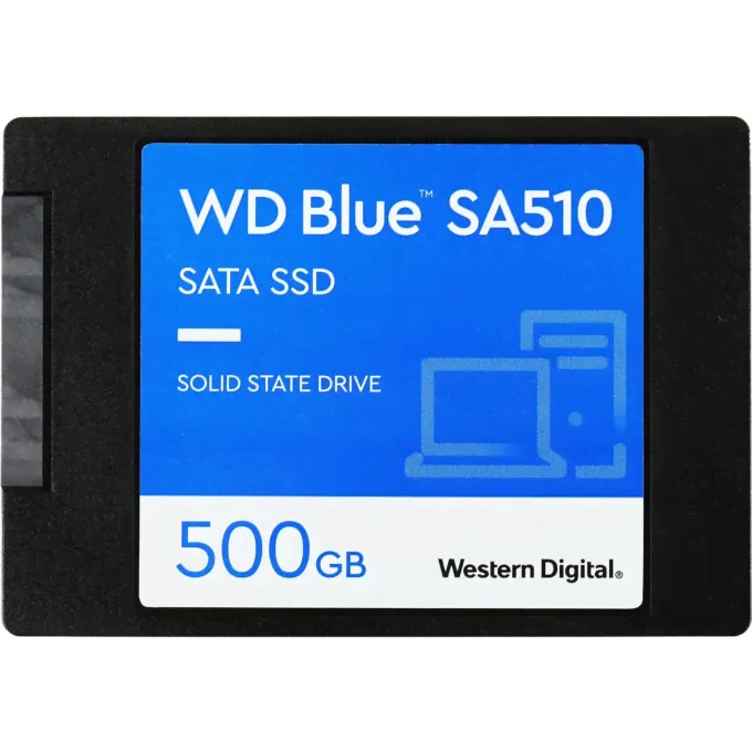 SSD накопитель WESTERN DIGITAL BLUE 500ГБ, 2.5", SATA III, SATA WDS500G3B0A