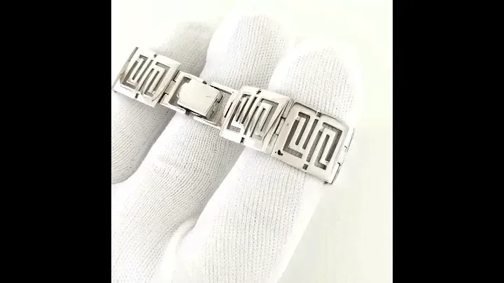 Unisex Solid Sterling Silver Wristwatch With Rectangle Dial & Patterns