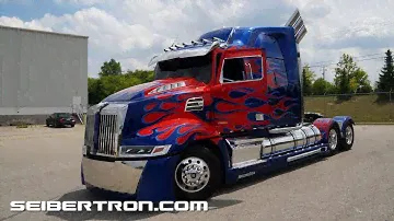 Transformers 5 The Last Knight Optimus Prime 180 degree stunt + inside + outside walkaround